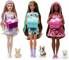 Barbie, Boneca Festa de Pets Surpresa com 1 Animal de Estimação e 10 Acessórios, Mattel (Não é Possível Escolher Modelo)