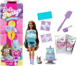 Barbie, Boneca Festa de Pets Surpresa com 1 Animal de Estimação e 10 Acessórios, Mattel