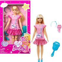 Barbie Boneca My First Vestido Rosa Com Gatinho HLL18 Mattel