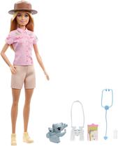 Barbie Boneca Zoóloga (30 cm), Acessórios: Koala & Filhote, Mamadeira, Estetoscópio, Binóculos & Pranc