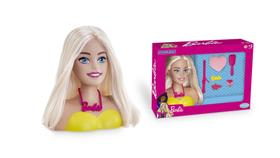 Barbie Busto Maquiagem Modelador de Cachos Loira c/ Acessorios Mattel - Pupee