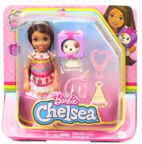 Barbie chelsea - aniversário - c/ cachorro e bolo