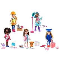 Barbie Chelsea pode ser playset com Blonde Chelsea Builder Doll (6-in) Hard Hat, Cinto de Ferramentas, Óculos, Serra, Martelo, Chave Inglesa, Caixa de Ferramentas, Grande Presente para Idades 3 Anos de Idade e Up
