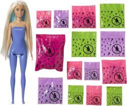 Barbie Color Reveal Peel Fairy Fashion Reveal Doll Set com 25 surpresas incluindo boneca azul descascada e pet &amp 16 bolsas misteriosas com roupas e acessórios para 2 looks inspirados em fadas