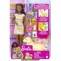 Barbie Conjunto Cachorrinhos Recem Nascidos Negra Mattel HCK76