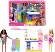 Barbie Conjunto Calçadão da Praia Carrinho de Sorvete e Quiosque - Mattel