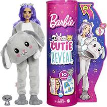 Barbie Cutie com Roupa de Pelúcia Animal, 10 Surpresas, Mini Animal de Estimação, Mudança de Cor, Presente para Crianças 3+