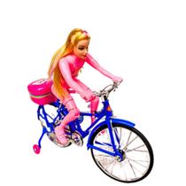 Barbie de bicicleta com som - Zeim