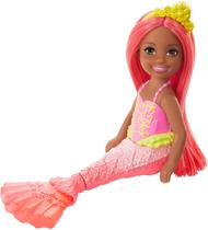 Barbie Dreamtopia Chelsea Boneca Sereia, 6,5 polegadas com cabelo cor de coral e cauda