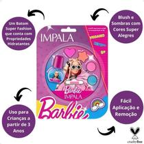 Barbie Esmalte Infantil Iconica Girl Power+paleta Maquiagem