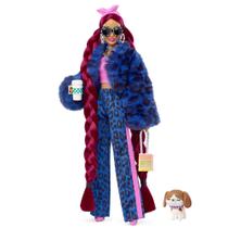Barbie Extra Boneca Fato de Leopardo Azul Cachorrinho - Mattel
