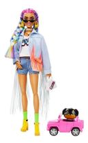 Barbie Extra Doll Morena Negra Tranças De Arco-íris Com Pet - Mattel