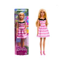 Barbie fantasy boneca vestido listrado 65th hth66 - mattel