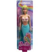 Barbie Fantasy Sereias com Cabelo Colorido Azul e Amarelo Mattel HRR02