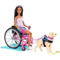 Barbie Fashion Boneca Cadeira de Rodas e Cão
