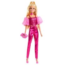 Barbie Fashionista Boneca Deluxe Cabelo Loiro e Conjunto Rosa Metálico