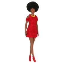Barbie Fashionista: Boneca Vestido Vermelho Brilhante