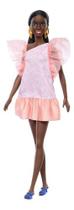 Barbie Fashionista Negra Vestido Salmão 216 Mattel Fbr37