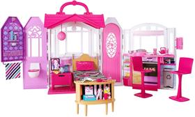 Barbie Glam Getaway Portable Dollhouse, 1 História com Móveis, Acessórios e Alça de Transporte, para 3 a 7 anos de idade Amazon Exclusive