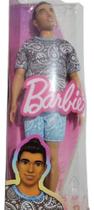 Barbie Ken Fashionistas 204 Cabelo Castanho Coque Camiseta Shorts Paisley Tênis Amarelo Hpf80 Mattel
