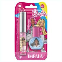 Barbie Kit Impala Infantil Esmalte 6ml e Brilho Labial 4,3g