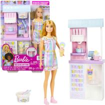 Barbie Loira Profissões Sorveteria Com Acessórios HCN46 Mattel Barbie Loira Profissões Sorveteria Com Acessórios HCN46 Mattel