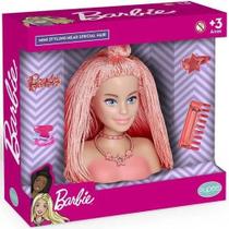 Barbie Mini Busto Styling Head Special Hair Salmao Pupee - Pupee Industria e Comercio De