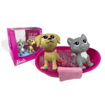 Barbie Mini Pets Hora do Banho Mini Gata e Mini Taffy - Pupee