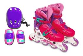 Barbie Patins Ajustavel 33 A 36 com Acessórios De Segurança F00108 - Fun