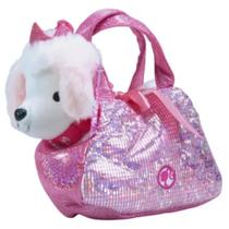 Barbie Pelúcia Na Bolsinha Rosa Cachorro Branco F0056-8F - Fun Barbie Pelúcia Na Bolsinha Rosa Cachorro Branco F0056-8F - Fun