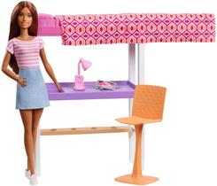 Barbie Play Set Boneca ,Quarto E Escritório