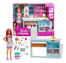 Barbie Playset Chef Padaria E Confeitaria Com Massinha e Boneca 20 peças - Mattel