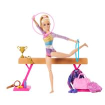 Barbie Playset Ginástica Boneca Loira 30cm +3 Anos Mattel