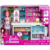 Barbie Playset Padaria Confeitaria Cabelo Rosa - Mattel - 194735047604