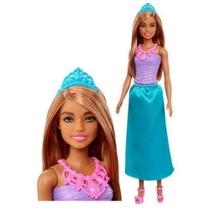 Barbie Princesa Morena Saia Azul E Blusa Roxa - Mattel