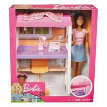 Barbie Real Móveis e Acessórios - Quarto com Escritório DVX51 - Mattel