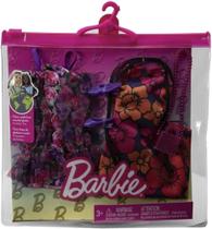 Barbie Roupas e Acessórios Conjunto Vestidos Tema Floral Sapato Bolsa HJT35 Mattel
