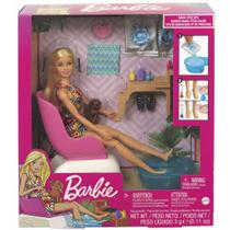 Barbie salao de manicure com cenario e cachorrinho - ghn07 - mattel