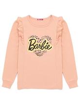 Barbie T-Shirt Meninas Crianças Boneca Leopardo Estampa Coração Rosa Fr