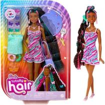 Barbie Totally Hair Negra Acessorios Troca De Cor Menina