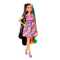 Barbie Totally Hair Vestido Listrado Coração HCM90