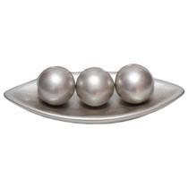 Barca Centro de Mesa Grande 3 Esferas em Cerâmica Decor - Silver