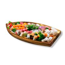 Barca Sushi Sashimi Madeira Teca Para Servir Comida Oriental 40Cm