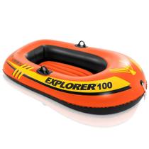 Barco Bote Inflável Infantil 147cm Explorer 100 Laranja Alça 80kg Intex