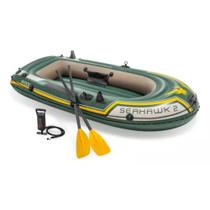 Barco Bote Inflável Seahawk 200 Set 2 Pessoas C/ Remo e Bomba - INTEX