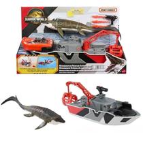 Barco de resgate dinossauro mosasaurus jurassic world matchbox jgg61