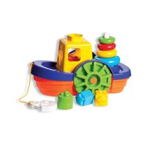Barco Didático Brinquedo Educativo Mercotoys Encaixe Flutua Barco Didático Brinquedo Educativo Mercotoys Encaixe Flutua