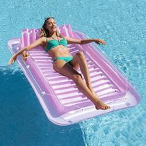 Barco flutuante de piscina inflável SLLAK para adultos com travesseiro rosa Barco flutuante de piscina inflável SLLAK para adultos com travesseiro rosa