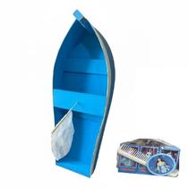 Barco Iemanja madeira 60cm + Kit pente perfume espelho pó