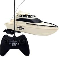 Barco Lancha Controle Remoto Super Rápido 25Cm Racing Boat A Pilha Cor:Branco